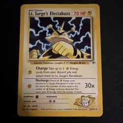 Pokemon Lt. Surge's Electabuzz 6/132 Gym Heroes Holo Rare Unlimited 70 HP Basic - Image 1