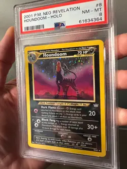 2001 Pokemon Neo Revelation Holo Houndoom #8 PSA 8 NM-MT - Image 1