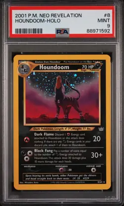 2001 POKEMON NEO REVELATION #8 HOUNDOOM-HOLO PSA 9 MINT - Image 2