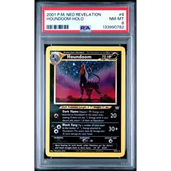 PSA 8 NM-MT Houndoom 8/64 Pokemon 2001 Neo Revelation Holo Foil Rare Vintage - Image 1