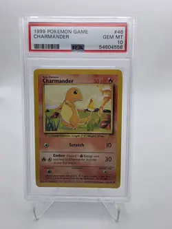 1999 Pokemon Base Set Charmander #46 English Unlimited 46/102 - PSA 10 GEM MINT - Image 1