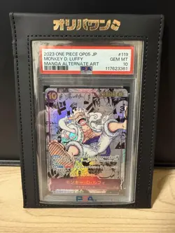 One Piece Card Game Monkey D Luffy Manga Parallel SEC OP05 PSA10 - Image 1