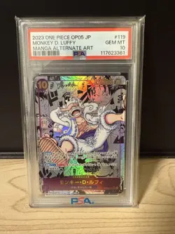 One Piece Card Game Monkey D Luffy Manga Parallel SEC OP05 PSA10 - Image 2
