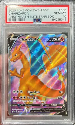 Pokemon Sword & Shield Champions Path Charizard Black Star Promo SWSH050 PSA 10 - Image 1