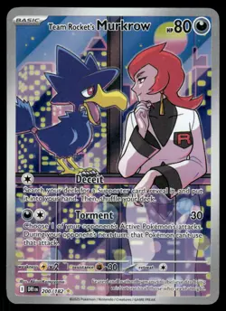Pokemon Cards Team Rocket's Murkrow 200/182 Destined Rivals IR NM *3 - Image 1
