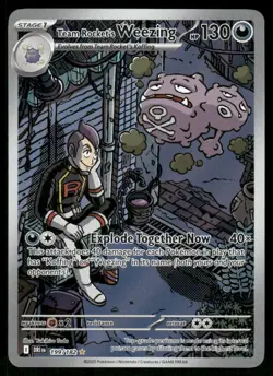 Pokemon Cards Team Rocket's Weezing 199/182 Destined Rivals IR NM *4 - Image 1