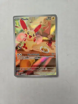 Pokemon Plusle 193/182 SV04: Paradox Rift Holo Illustration Rare Basic 70 HP 10+ - Image 1
