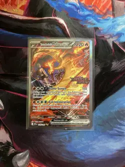 Pokemon Team Rocket's Moltres EX Destined Rivals Stamped Holo 229/182 DMG Promo - Image 1