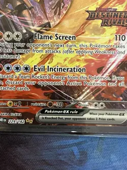 Pokemon Team Rocket's Moltres EX Destined Rivals Stamped Holo 229/182 DMG Promo - Image 3