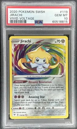 2021 Pokemon Vivid Voltage Jirachi Amazing Rare Holo #119/185(PSA 10) - Image 1