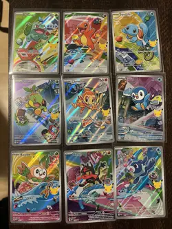 Pokemon TCG: First Partners Illustration Rares: Complete Set Of All 3 Generation - Image 1