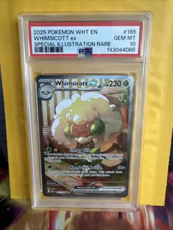 2025 POKEMON WHT EN-WHITE FLARE SIR WHIMSICOTT EX 165 PSA 10 - Image 1