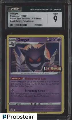 2022 Pokemon SWSH Black Star Promos PreRelease #241 Gengar Holo CGC 9 - Image 1
