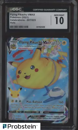 2021 Pokemon Celebrations 007/025 Flying Pikachu VMAX Holo CGC 10 GEM MINT - Image 1