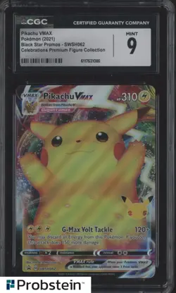 2021 Pokemon BSP Celebrations Premium Figure #SWSH062 Pikachu VMAX CGC 9 - Image 1