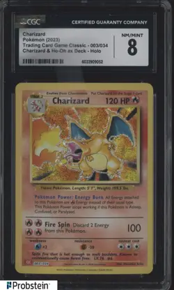 2023 Pokemon Classic Charizard Hooh Deck #003/034 Charizard Holo CGC 8 NM-MT - Image 1