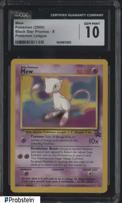 2000 Pokemon Black Star Promo league #8 Mew CGC 10 GEM MINT - Image 1