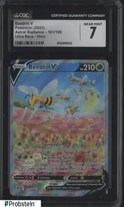 2022 Pokemon Astral Radiance #161/1889 Beedrill V Holo CGC 7 NM - Image 1