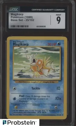 1999 Pokemon Base Set #35/102 Magikarp CGC 9 MINT - Image 1