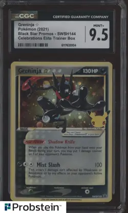 2021 Pokemon SWSH BSP Celebrations ETB #144 Greninja Gold Star CGC 9.5 - Image 1