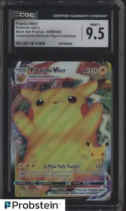 2021 Pokemon BSP Celebrations Premium Figure #SWSH062 Pikachu VMAX CGC 9.5 - Image 1