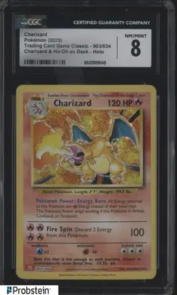 2023 Pokemon Classic Charizard Hooh Deck #003/034 Charizard Holo CGC 8 NM-MT - Image 1