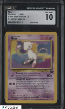 2000 Pokemon Black Star Promo league #8 Mew CGC 10 GEM MINT - Image 1