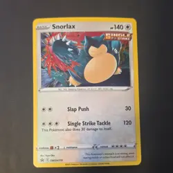 Pokemon Snorlax SWSH119 Promo Single Strike Holo 140 HP Basic - Image 1