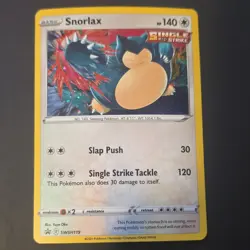 Pokemon Snorlax SWSH119 Promo Single Strike Holo 140 HP Basic - Image 2