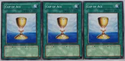 Yugioh 3x Cup of Ace LODT-EN050 Common 1st Edition Near Mint Playset - Image 1