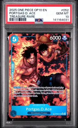 2025 ONE PIECE OP10 ROYAL BLOOD TREASURE RARE PORTGAS D. ACE 052 PSA 10 OP08-052 - Image 1