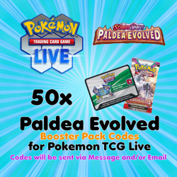 Pokemon TCG Live PTCGL PTCGO Online Codes: 50 Paldea Evolved Booster Packs - Image 1
