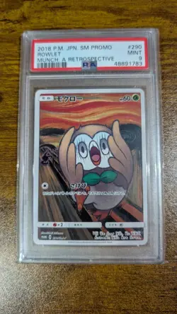 Full-Art Rowlet Pokemon 2018 Munch A Retrospective Promo Japanese 290/SM-P PSA 9 - Image 1