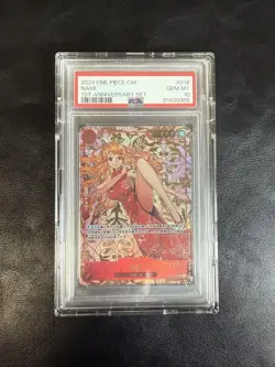 One Piece Card Game Nami Red R Chinese 1st Anniversary Edition PSA10 - Image 4