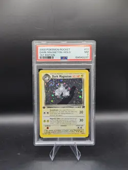 PSA 7 NM Dark Magneton 28/82 1st Edition Team Rocket Non Holo Rare Pokemon Card - Image 1