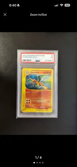 2002 Pokemon Expedition Charizard Holo Card 6/165 PSA 1 - Image 1