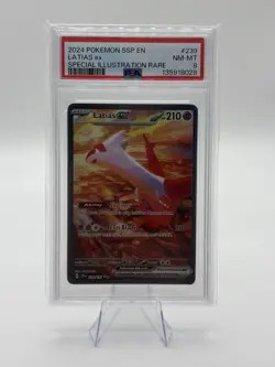Pokemon 2024 Surging Sparks Latias EX Special Illustration Card PSA 8 - Image 1
