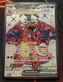 Charizard ex 215/197 Obsidian Flames English Pokemon Card NM - Image 1