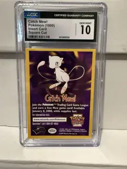 SQUARE CORNER Catch Mew 1999 Mew PROMO Insert WOTC Pokemon League Cards - Image 1