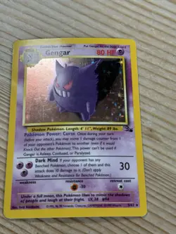 Pokemon TCG Gengar Fossil Holo Card 5/62 Unlimited Rare - Image 5