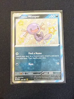 Pokemon Paldean Wooper SV: Paldean Fates Shiny Rare Holo Card 180/091 Basic - Image 1