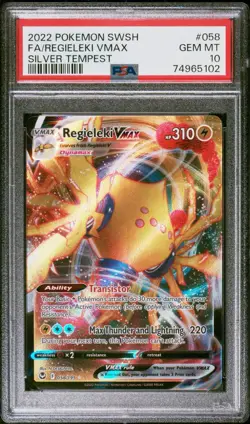 Regieleki VMAX Ultra Rare Holo 058/195 Silver Tempest Full Art Pokemon TCG Card - Image 1