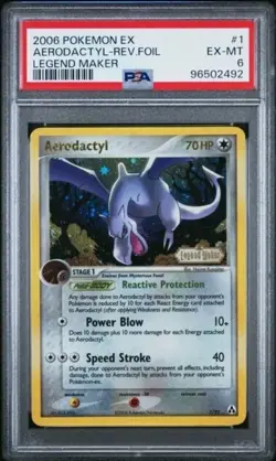 Pokemon TCG Aerodactyl 1/92 Reverse Holo Rare Legend Maker - Image 1