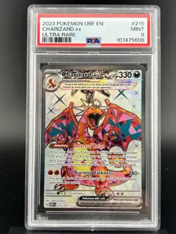 🔥Charizard EX Full Art Pokemon Card PSA 9 MINT Obsidian Flames #215/197 (2023)✨ - Image 1