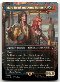 Mary Read and Anne Bonny (Borderless) #120 (NM) Assassin's Creed ACR Magic MTG - Image 1