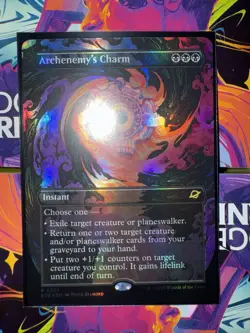 MTG Edge of Eternities SURREAL SPACE BORDERLESS R Archenemy's Charm *FOIL* 0307 - Image 1