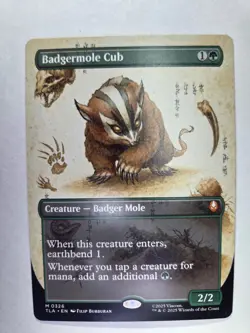 Badgermole Cub (Borderless) #326 (Foil) (NM) TLA Magic MTG - Image 1