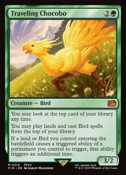 MTG Traveling Chocobo - Foil, NM-Mint, English Final Fantasy - Image 1