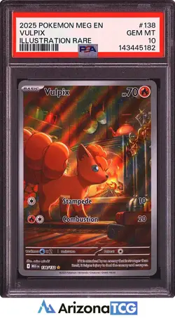 Pokemon 2025 Vulpix 138/132 Illustration Rare Mega Evolution GEM MINT PSA 10 - Image 1