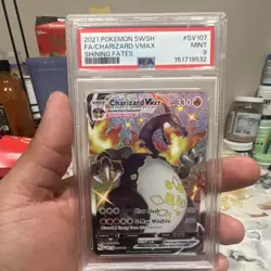 Pokemon Charizard VMAX SV107/SV122 Shining Fates Shiny Vault PSA 9 Holo Full Art - Image 1